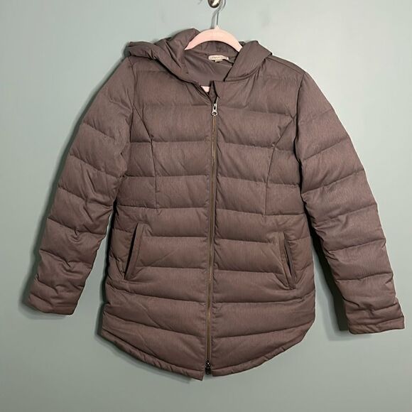 Garnet Hill Hooded Down Puffer Jacket - Picture 1 of 10